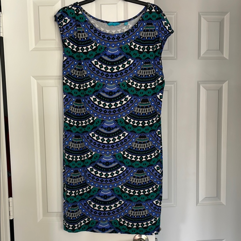 Blue and Green Knit Dress